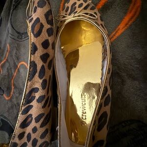 Crewcuts Leopard Print Flats with Gold Interior
